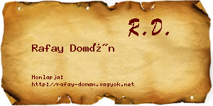 Rafay Domán névjegykártya